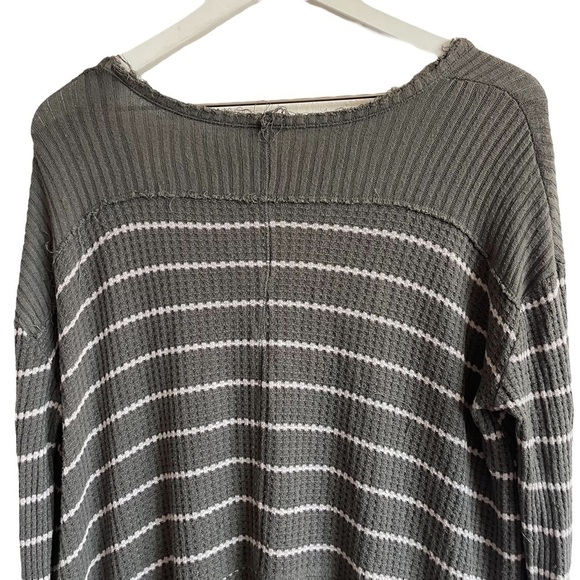 Free People Sunset Park Drippy Waffle Knit Striped Thermal Tunic Top, Size XS - Picture 7 of 8
